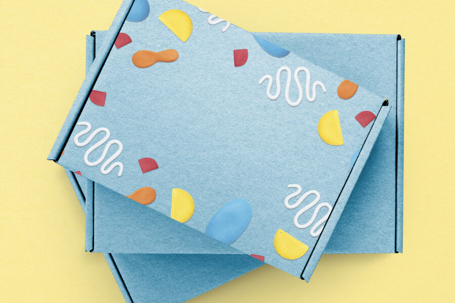 Blue kraft box product packaging